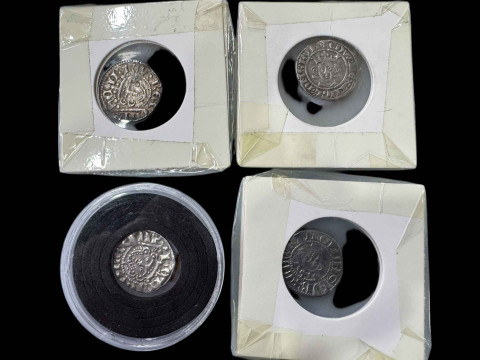 Collection of four silver Medieval coins.