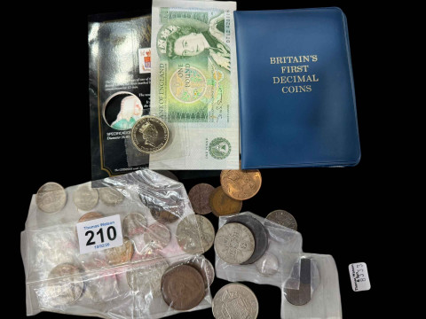 Small collection of British coinage including some silver.