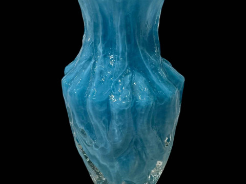 Sommerso glass vase, 16cm.