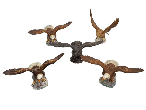 Five Beswick Eagles, four Bald Eagles 1018 and Golden Eagle 2062.