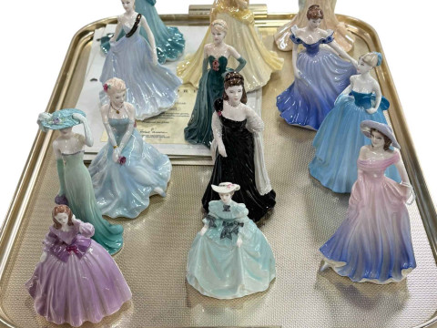 Thirteen Coalport ladies including Minuettes Holly and Natalie, and Debutantes...