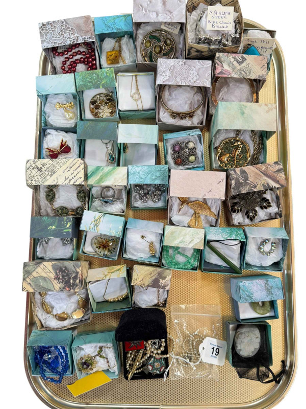 Collection of boxed dress jewellery including Butler & Wilson 'The All Seeing Eye Brooch'.