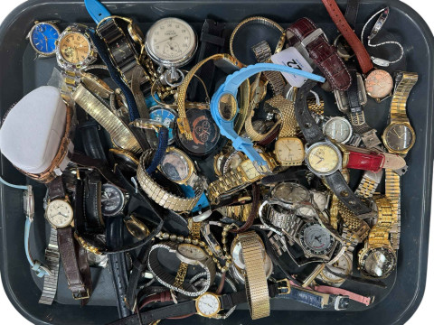 Tray of assorted wristwatches.