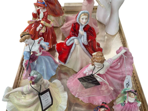 Collection of eight Doulton and two Coalport figures (10).