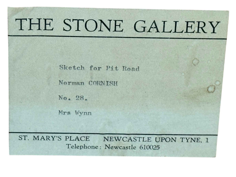 Norman Cornish, Sketch for Pit Road, oil on paper, framed, 34cm by 41cm including frame, Gallery label verso. *ARR (Artists Resale Royalty Charge) may apply to this lot*.