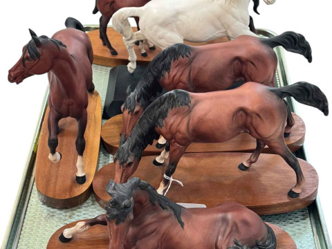 Six Beswick Horses on wooden plinths including Spirit of Affection, The...