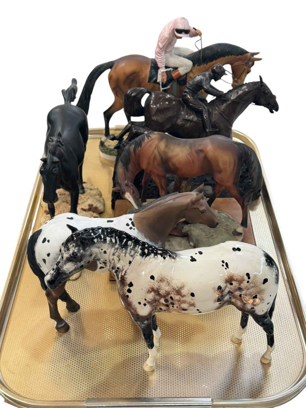 The Hamilton Collection on Parade, Heredities Red Rum with certificate, two Royal Doulton horses and two others.