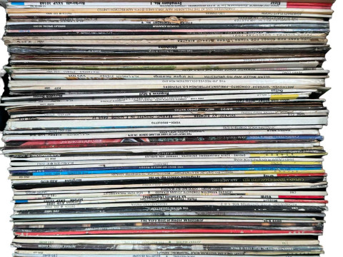 Three boxes of LP and single records. thumbnail