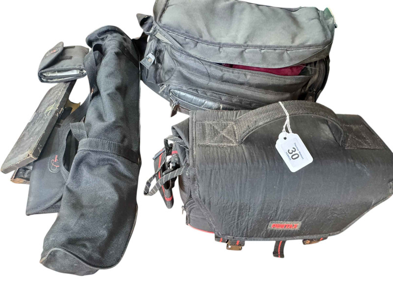 Selection of cameras including Pentax, lenses, flash guns, tripod, etc.