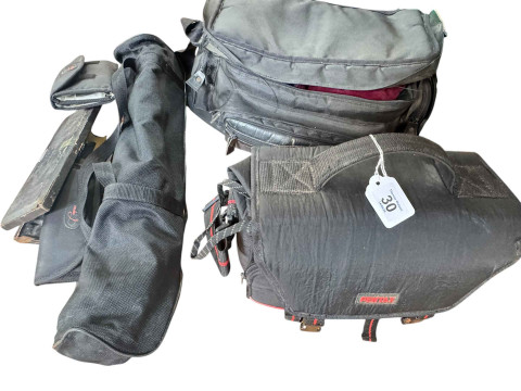 Selection of cameras including Pentax, lenses, flash guns, tripod, etc.