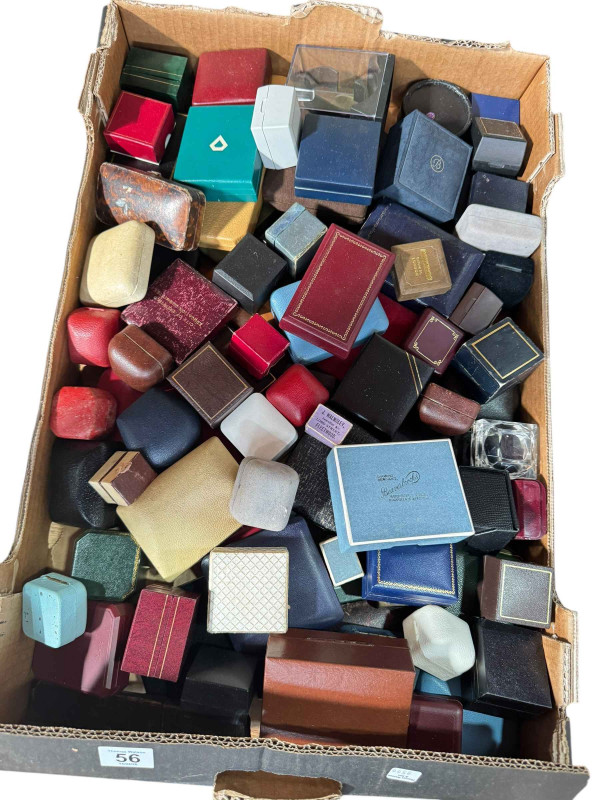 Box of empty ring and jewellery boxes.