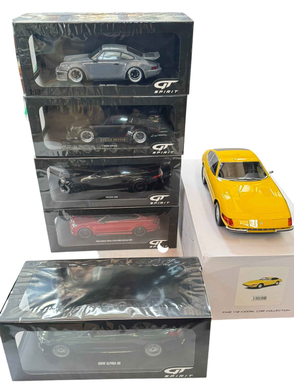 GT Ferrari 365 GTB Daytona Yellow and five GT Spirit model vehicles (all boxed).