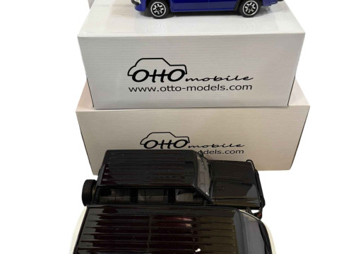 Six Otto Mobile model vehicles; two Honda Civic Tyre R, Simca 1000, Toyota...