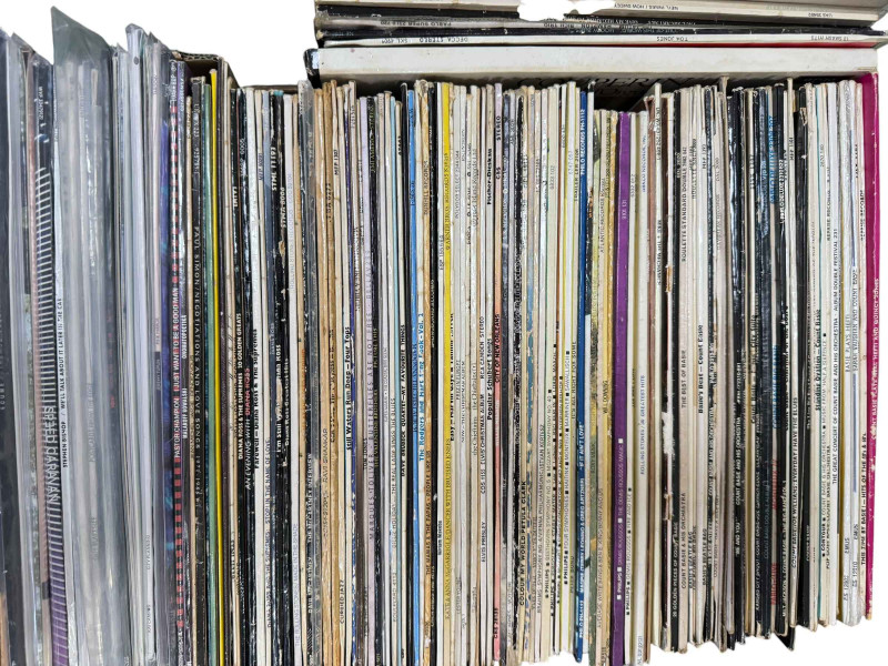 Four boxes of LP records and box sets.