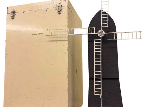 Doncaster Museum Service, set of six wax models of Henry VIII wives, four period costume models (all cased) and a scratch model of a windmill. thumbnail