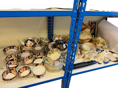 Georgian glass rolling pin, Royal Albert Heirloom teawares, Royal Cauldon...