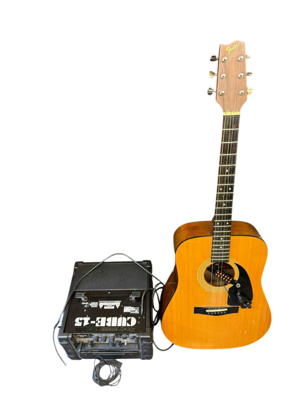 Semi acoustic guitar and cube 1.5 amp.