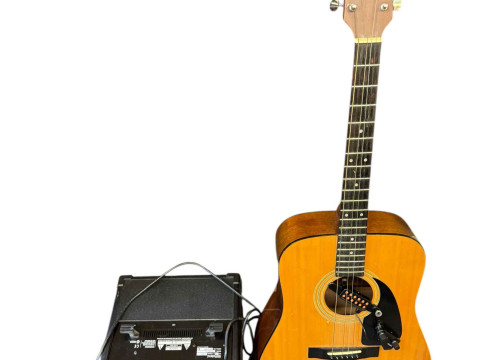 Semi acoustic guitar and cube 1.5 amp.