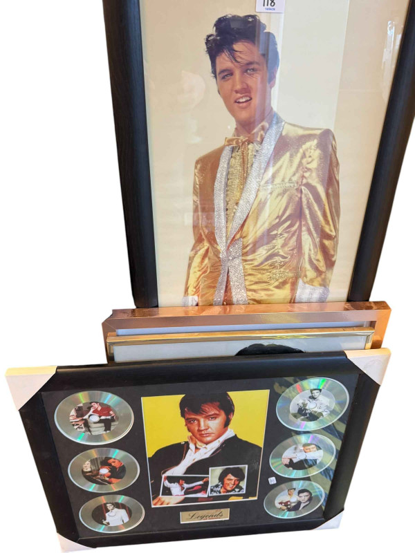 Large collection of Elvis memorabilia including books, cushions, pictures, mugs, telephone, LP records, etc.