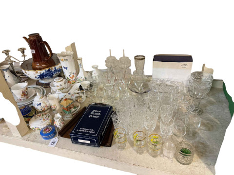 Assorted china and glass including Aynsley Cottage Garden, character jugs,...