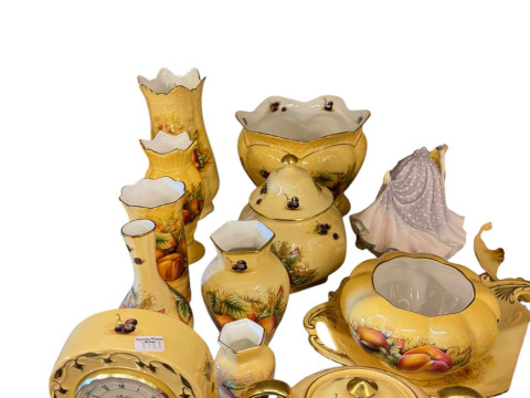 Collection of Aynsley Orchard Gold and Just Orchids, china posies, two...