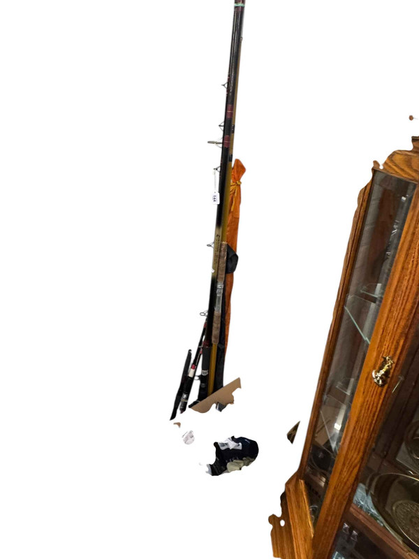 Collection of fishing rods, reels and accessories, etc.