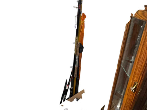 Collection of fishing rods, reels and accessories, etc.