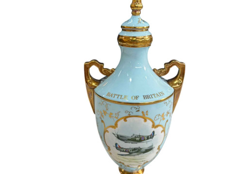 Coalport The Battle of Britain Windsor vase, number 1/50, boxed with certificate.