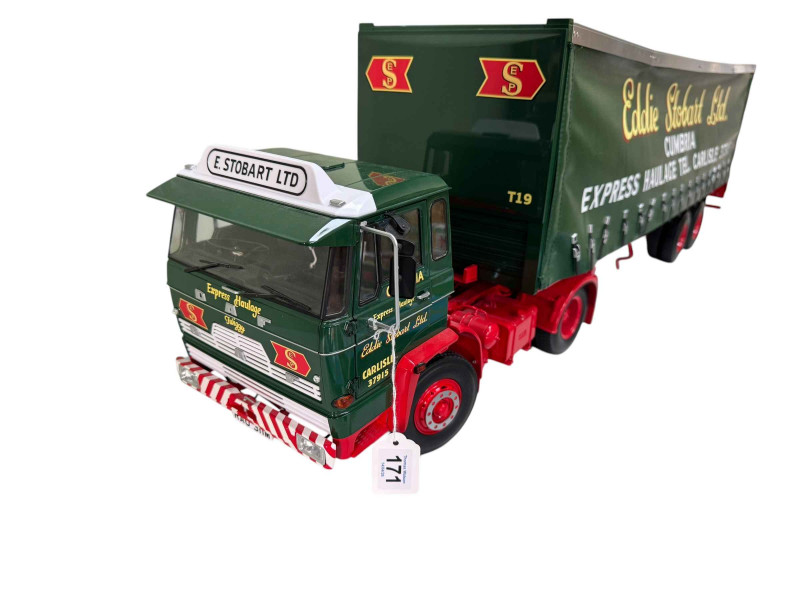 Large Eddie Stobart hand built model of Twiggy, a 1973 DAF articulated lorry together with a complete set of Hachette magazines.