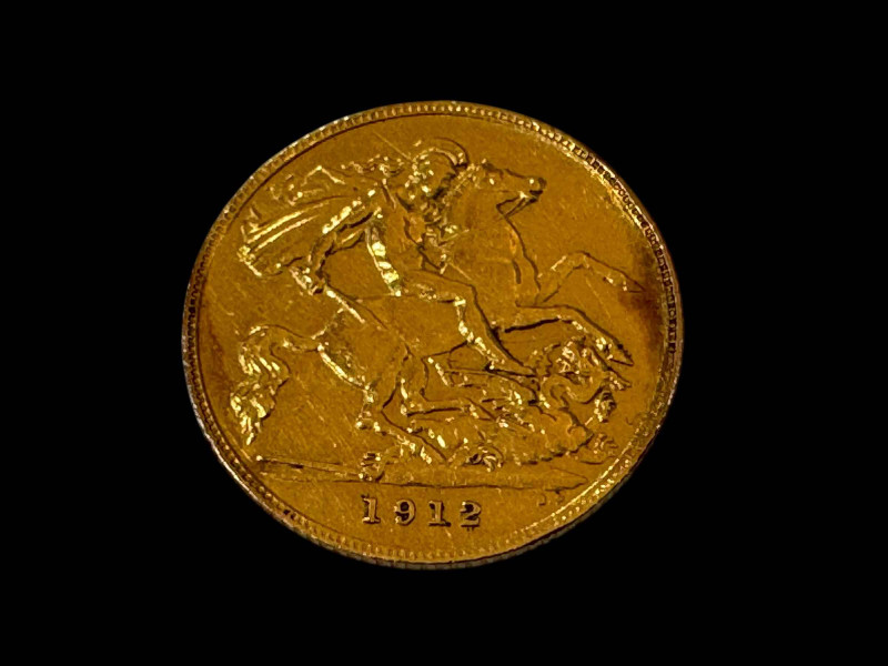 Gold half sovereign, 1912.