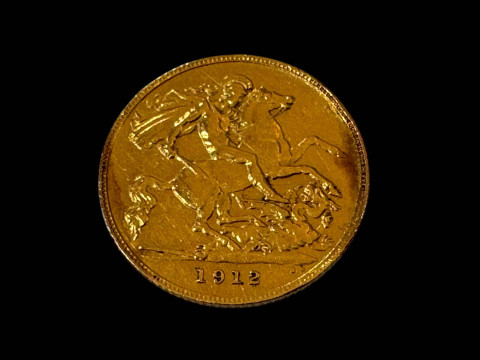Gold half sovereign, 1912.