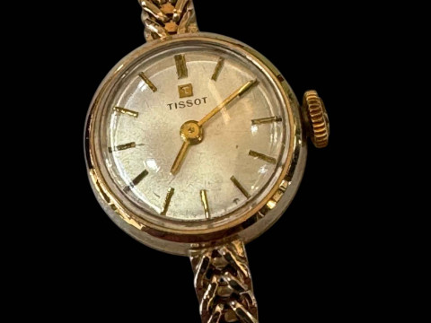 Tissot lady's 9 carat gold bracelet watch. thumbnail