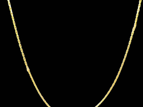 9 carat gold square section necklace.