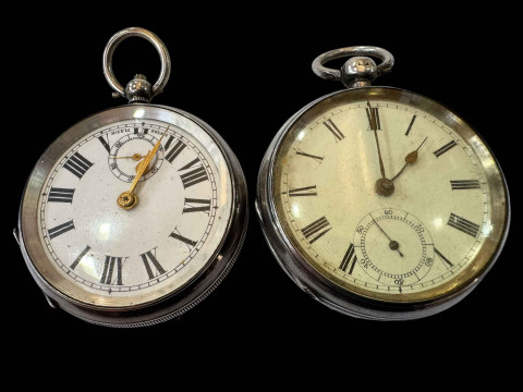 Two gent's silver pocket watches.
