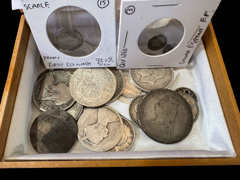 Silver coinage including double florins.