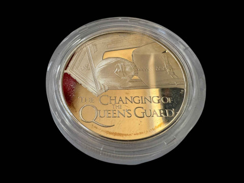 Silver proof Bermuda five dollar crown.