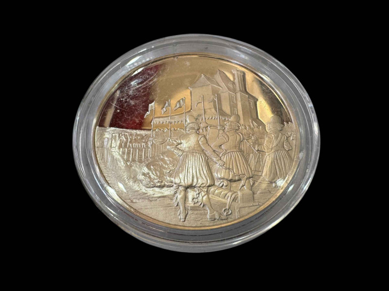 Silver proof coin commemorating the Opening of the new River Head 1613, First Edition coin London mint marks.