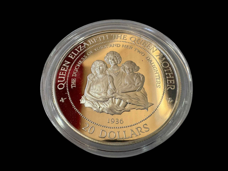 Silver proof Cook Islands 1994 20 dollar coin.