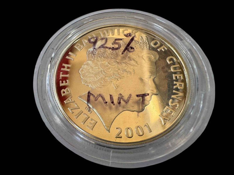 Bailiwick of Guernsey Queen Victoria commemorative 5 pound coin.