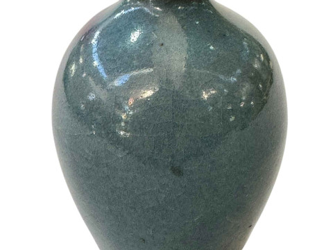 Chinese Jun ware Song dynasty vase with purple oxblood and blue glaze, 11cm. thumbnail