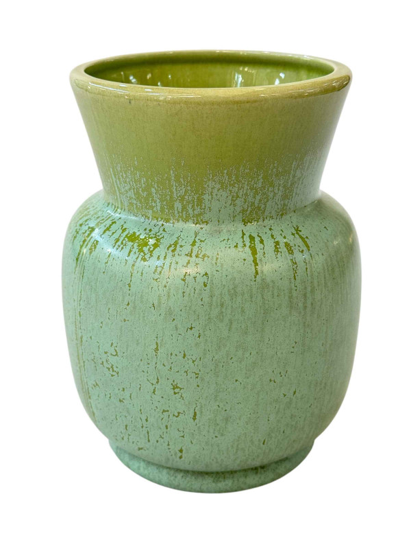 Clarice Cliff green glazed inspiration vase, 18cm.