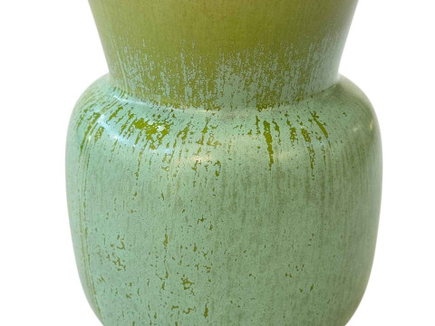 Clarice Cliff green glazed inspiration vase, 18cm.