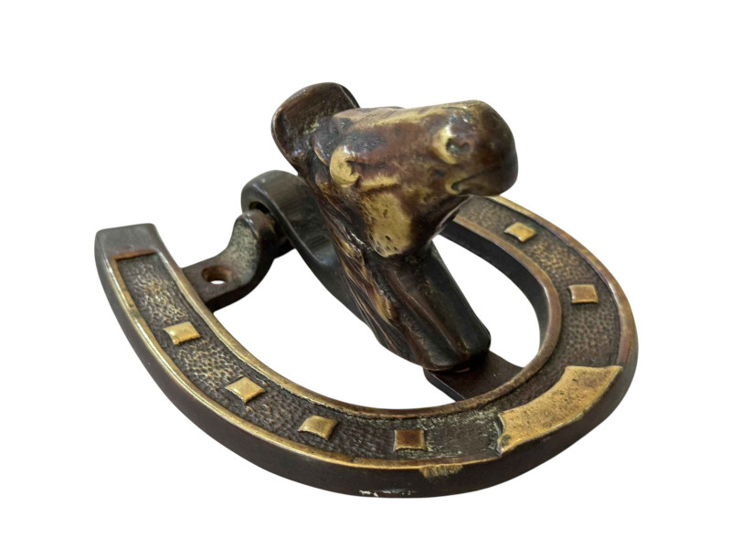 Bronze horse door knocker.