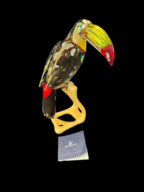Swarovski crystal large black diamond toucan, boxed.