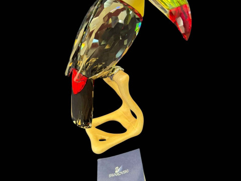 Swarovski crystal large black diamond toucan, boxed.