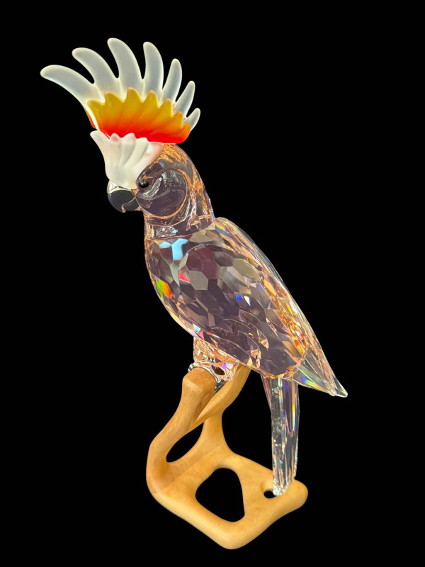 Swarovski crystal cockatoo, boxed.