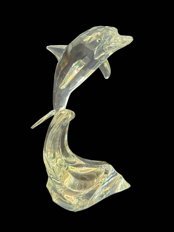 Swarovski crystal giants maxi dolphin, boxed.
