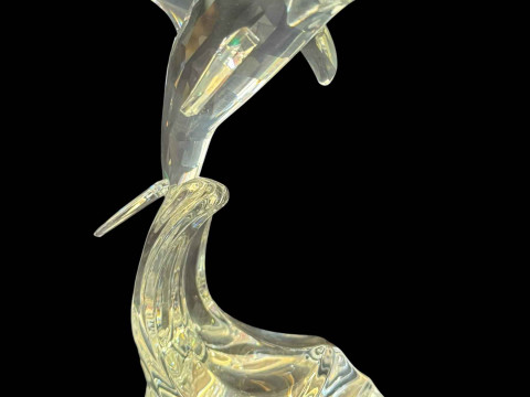 Swarovski crystal giants maxi dolphin, boxed.