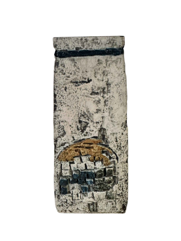 Troika coffin vase with domino design, 17cm.