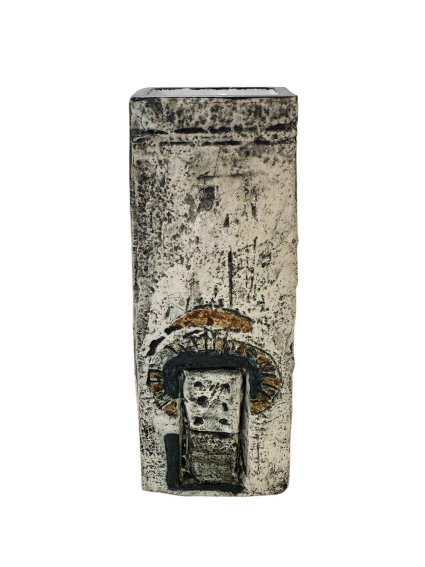 Troika coffin vase with domino design, 17cm.